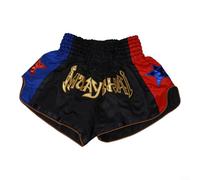 Pantaloncini da kickboxing, MMA, traspiranti, unisex, stile Muay Thai, elastico in vita, taglia S, colore: nero