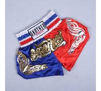 Pantaloncini da kickboxing unisex con tessuto traspirante, ideali per la partecipazione sportiva attiva (2XL blu+rosso)
