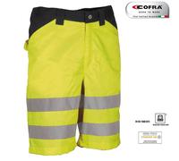 Pantaloncini da lavoro shorts alta visibilità COFRA MIRANTE giallo fluo-navy