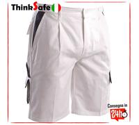 Pantaloncini da Lavoro Uomo Bianchi da Imbianchino con Tasconi | Cotone 100%