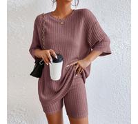 Pantaloncini da motociclista e Maglietta spalle cadenti a costine L,M,S,XSColore unicoTessuto