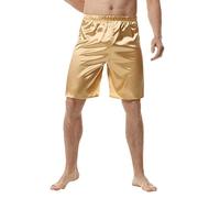 Pantaloncini da notte da uomo setosi, pantaloncini larghi da uomo | Pantaloncini da uomo lisci e comodi, pantaloncini estivi da uomo con elastico in vita per il salotto a casa e l'ora di andare