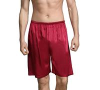 Pantaloncini da notte da uomo setosi, pantaloncini larghi da uomo | Pantaloncini da uomo lisci e comodi, pantaloncini estivi da uomo con elastico in vita per il salotto a casa e l'ora di andare
