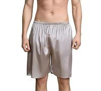 Pantaloncini da notte da uomo setosi, pantaloncini larghi da uomo | Pantaloncini da uomo lisci e comodi, pantaloncini estivi da uomo con elastico in vita per il salotto a casa e l'ora di andare