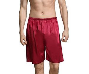 Pantaloncini da notte da uomo setosi, pantaloncini larghi da uomo | Pantaloncini da uomo lisci e comodi, pantaloncini estivi da uomo con elastico in vita per il salotto a casa e l'ora di andare