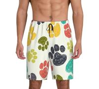 Pantaloncini da notte morbidi da uomo con zampa di cane, comodi pantaloncini da notte estivi traspiranti