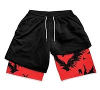 Pantaloncini da Palestra Anime 2 in 1 Pantaloncini da Corsa grafici 2 in 1 Pantaloncini Sportivi ad Asciugatura Rapida con Fodera(Style 6,M)