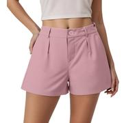 Pantaloncini da palestra per le donne Club Estate Panno Cargo Bottom Costruzione Pantaloni Airy Office Jeans Boy Shorts Cerniera Adulto Elegante Vita Alta per le Donne, rosa, S