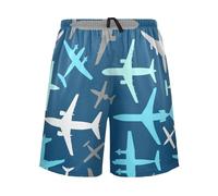 Pantaloncini da pigiama da uomo con aereo blu aeroplano pantaloni pigiama da uomo pigiama lounge S, Multicolore, M