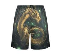 Pantaloncini da pigiama da uomo da uomo, pantaloni da pigiama da notte, pantaloncini da salotto, S il drago d'oro, Il drago d'oro, L