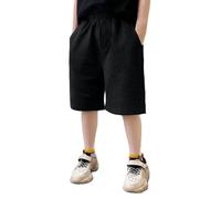 Pantaloncini da ragazzo al ginocchio atletici, pantaloncini estivi in cotone per bambini, bermuda elasticizzati in vita, pantaloni sportivi casual, per basket, pantaloni larghi morbidi, joggers in