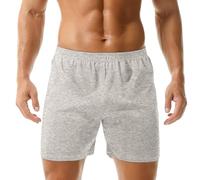 Pantaloncini da salotto da uomo in cotone casual traspirante pigiama pantaloni corti solidi morbidi leggeri pantaloncini attivi pantaloni da notte elastico in vita loungewear, Beige, XXXL