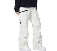 Pantaloncini da sci da donna - Impermeabili - Antivento - Traspiranti - Pantaloni da esterno caldi - Pantaloni invernali - Pantaloni da snowboard - Per lo sci di fondo, Bianco, XL