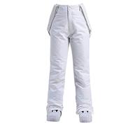 Pantaloncini da sci da donna - Pantaloni da neve impermeabili con bretelle in tinta unita, tuta intera con sospensione regolabile, pantaloni da neve essenziali per lo snowboard e lo sci, sport