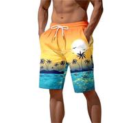 Pantaloncini da Spiaggia con Stampa Estiva, Pantaloncini da Spiaggia con Grafica a Forma di Palma for Uomo, Costume da Bagno alla Moda per Nuoto, Surf(Mix Color 04,XS)