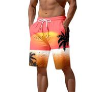 Pantaloncini da Spiaggia con Stampa Estiva, Pantaloncini da Spiaggia con Grafica a Forma di Palma for Uomo, Costume da Bagno alla Moda per Nuoto, Surf(Mix Color 09,110 (5T))