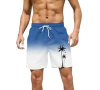 Pantaloncini da spiaggia da uomo con stampa a cambiamento graduale Pantaloncini da spiaggia da uomo con tasche Pantaloni larghi leggeri e comodi Pantaloni larghi ad asciugatura rapida Pantaloni