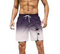 Pantaloncini da spiaggia da uomo con stampa a cambiamento graduale Pantaloncini da spiaggia da uomo con tasche Pantaloni larghi leggeri e comodi Pantaloni larghi ad asciugatura rapida Pantaloni