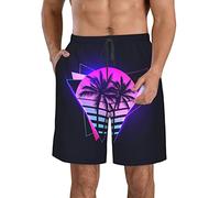 Pantaloncini da Spiaggia da Uomo Pantaloni da Spiaggia Vintage Vaporwave Pantaloncini da Surf alla Moda Costume da Bagno Estivo