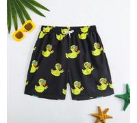 Pantaloncini da spiaggia per ragazzi tra i 8 e i 12 anni, con coulisse in vita e stampa di paperelle 8Y,9Y,10Y,11Y,12YFumetto,Ritratto,LettereTessuto da costume da bagno