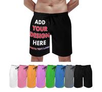 Pantaloncini da spiaggia personalizzati con la tua foto/testo/logo, pantaloncini da mare personalizzati, costume da bagno ad asciugatura rapida, pantaloncini da bagno per uomo, pantaloncini casual