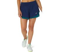Pantaloncini da tennis da donna Asics Nagino Tennis 3.5 In 2-N-1 Layer - blue expanse/rich teal - Blu (XS)
