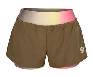 Pantaloncini da tennis da donna Bidi Badu Melbourne 2024 Printed 2in1 - Marrone (S)