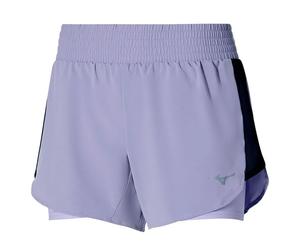 Pantaloncini da tennis da donna Mizuno 2in1 4.5 Short - Viola (XS)