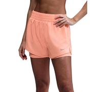 Pantaloncini da tennis da donna Nike One Dri-Fit 2-in-1 High-Waisted 3in Training - apricot agate/reflective silver - Arancione (S)