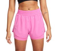 Pantaloncini da tennis da donna Nike One Dri-Fit 2-in-1 High-Waisted 3in Training - playful pink/reflective silver - Rosa (XS)