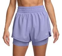 Pantaloncini da tennis da donna Nike One Dri-FIT 2-in-1 High-Waisted 3in Training - Viola (XL)
