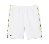 Pantaloncini da tennis da uomo Lacoste Sportsuit Logo Stripe Tennis Shorts - Bianco (XL)