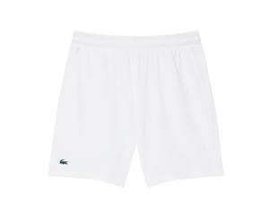 Pantaloncini da tennis da uomo Lacoste Ultra Dry Stretch Tennis - white - Bianco (M)