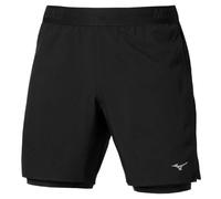 Pantaloncini da tennis da uomo Mizuno Core 7.5 in 2in1 - black - Beige (XL)
