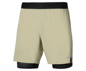Pantaloncini da tennis da uomo Mizuno Core 7.5 in 2in1 - elm - Beige (M)