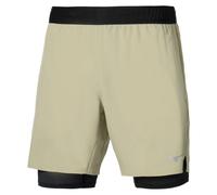 Pantaloncini da tennis da uomo Mizuno Core 7.5 in 2in1 - elm - Beige (XL)