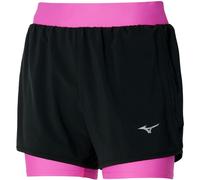 Pantaloncini da trail running da donna Mizuno ER 4.5 2in1 (nero/rosa) XS