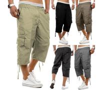 Pantaloncini da uomo a 3/4 lunghi da trekking cargo da uomo larghi pantaloni da combattimento larghi pantaloni a tre quarti da lavoro all'aperto corti leggeri da arrampicata corti estivi da trekking