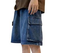 Pantaloncini da uomo Baggy Jeans Hip Hop Denim Pantaloncini da danza di strada, pantaloni corti, per adolescenti, skateboard, pantaloni cargo estivi, bermuda, jeans, vestibilità comoda, vintage, Y2K