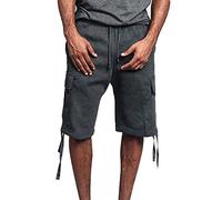 Pantaloncini da uomo casual grandi e alti pantaloncini a 3/4 da uomo ad asciugatura rapida elasticizzati pantaloncini da trekking con tasche traspiranti minimalisti pantaloni pronti per la spiaggia