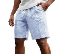 Pantaloncini da uomo estivi a righe corti con elastico in vita | Con tasche semplici pantaloni della tuta alla moda leggeri spiaggia vacanza pantaloni corti eleganti pantaloni corti casual