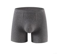 Pantaloncini da uomo in cotone a gamba lunga, traspiranti, per sport, corsa, boxer, progettati per comfort e supporto durante l'attività fisica (XL, grigio scuro)
