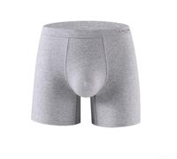 Pantaloncini da uomo in cotone a gamba lunga, traspiranti, per sport, corsa, boxer, progettati per comfort e supporto durante l'attività fisica (3XL grigio chiaro)