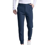 Pantaloncini da uomo in tessuto elasticizzato chino, joggers da golf, pantaloni slim fit con tasche, pantaloni da lavoro, da viaggio, casual e da business con taglio affusolato, Blu, XL