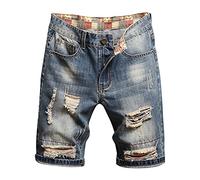 Pantaloncini da uomo Jeans strappati Pantaloni corti Comodi Pantaloncini larghi in denim Casual Cargo Shorts Uomo Estate Tempo Libero Dritto Bermuda Jeans Corti Strappati Jeans Casual Pantaloni da