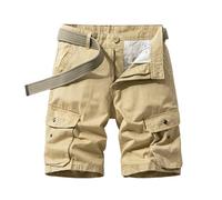 Pantaloncini da uomo leggeri e traspiranti multitasche, vestibilità larga, abbigliamento estivo da lavoro stile casual, 27009 Cachi, 48