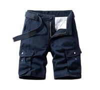 Pantaloncini da uomo leggeri e traspiranti multitasche, vestibilità larga, abbigliamento estivo da lavoro stile casual, 27009 Blu Scuro, 50