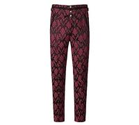 Pantaloncini da uomo medievali, vintage gotico, aristocratici, ricamati, broccati, steampunk, vittoriani, per Halloween, cosplay, pantaloni dritti aderenti a matita, stile marinaio, RD2., XL