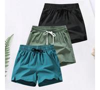 Pantaloncini da uomo sportivi e fitness da una sola parte, pantaloni a tre quarti traspiranti ed elastici di tipo muscolare, marchio Iron Dog, taglie grandi L,M,S,XLColore unicoTessuto intrecciato