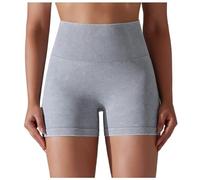 Pantaloncini da yoga da donna, corti, per dormire, palestra, allenamento, yoga, fitness, traspiranti, su misura, in tessuto elastan, con logo, da yoga, da donna, corti e sexy, grigio., S